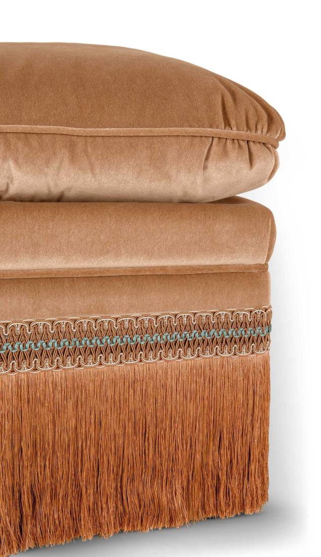 Bellotti ezio luxury italy furniture 25 1008 pouf classic velvet fringe 4