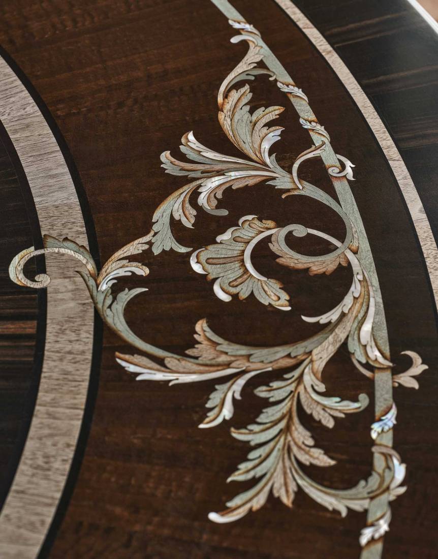 Bellotti ezio luxury italy furniture 25 1050 table classic mother of pearl inlay 4