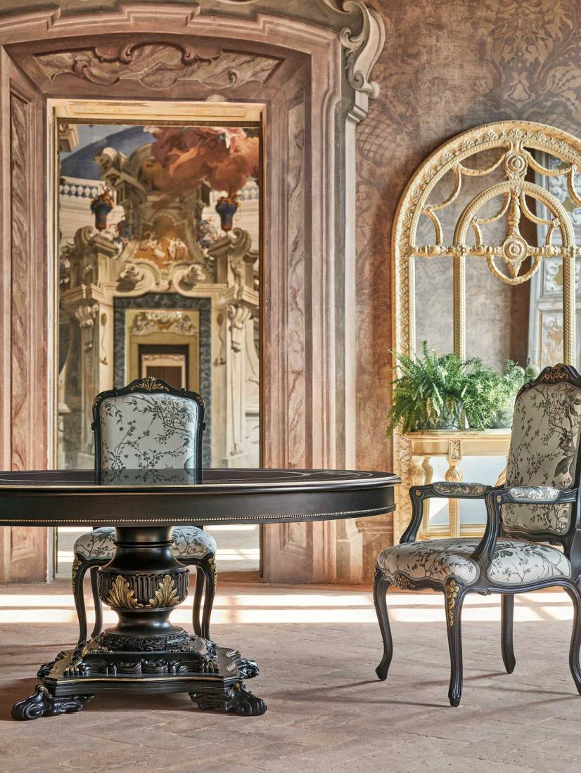 Bellotti ezio luxury italy furniture 25 1052 armchair classic black gold lacquer 3