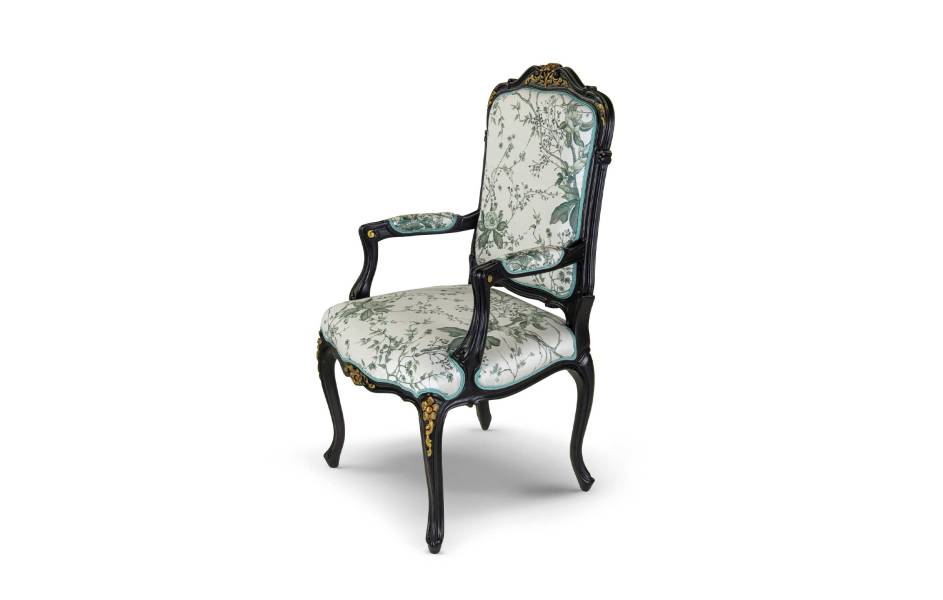 Bellotti ezio luxury italy furniture 25 1052 armchair classic black gold lacquer 00