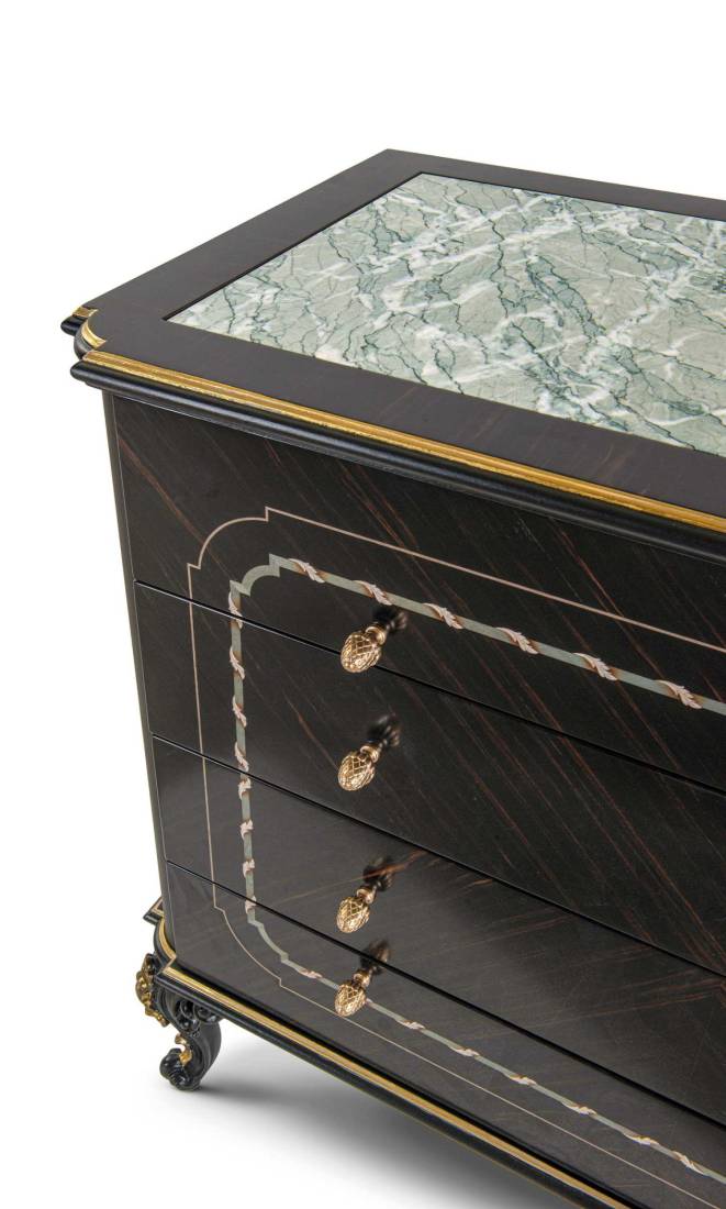 Bellotti ezio luxury italy furniture 25 1062 chest of drawers classic lacquered marble dresser 4