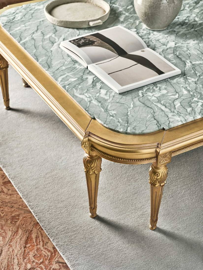 Bellotti ezio luxury italy furniture 4973 small table classic green marble gold legs 3