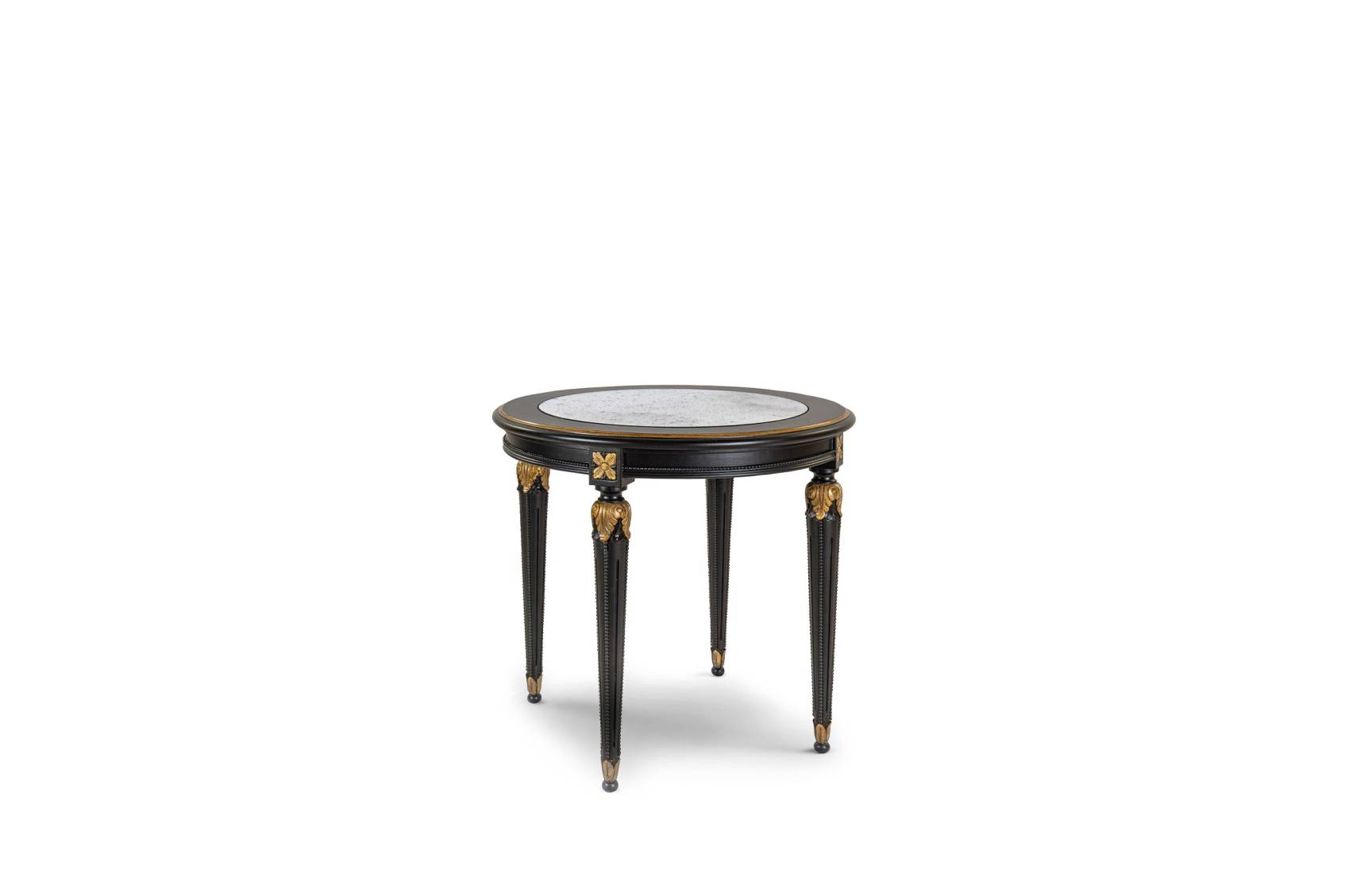 Bellotti ezio luxury italy furniture 4974 small table classic antiqued mirror lacquered 00