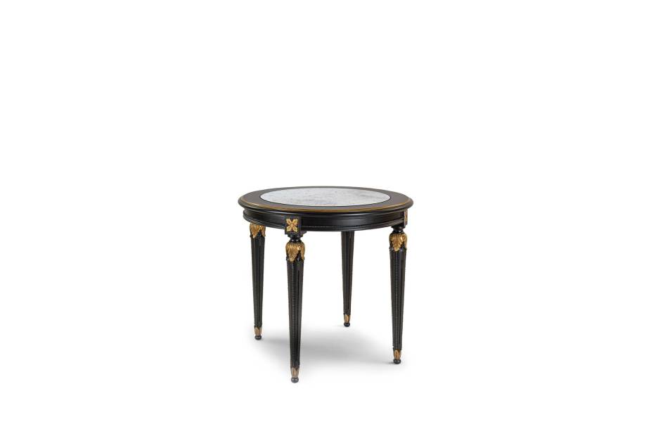 Bellotti ezio luxury italy furniture 4974 small table classic antiqued mirror lacquered 00