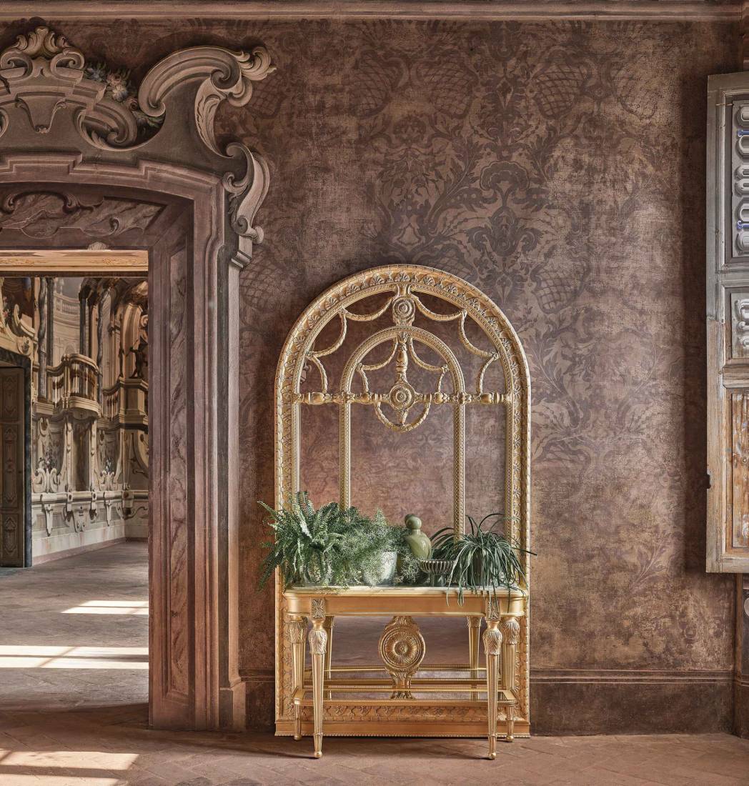 Bellotti ezio luxury italy furniture 5382 mirror classic arched gilded frame 2