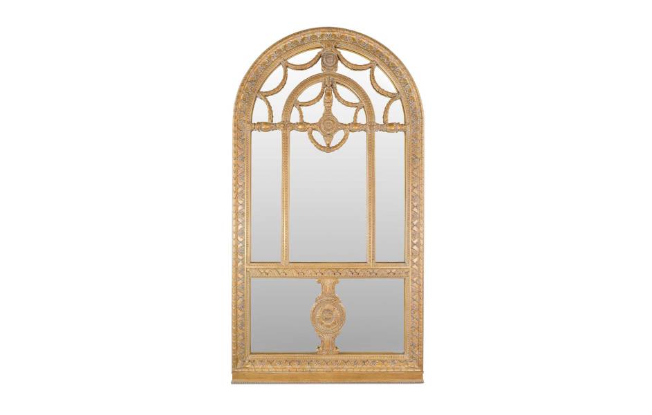 Bellotti ezio luxury italy furniture 5382 mirror classic arched gilded frame 00 b